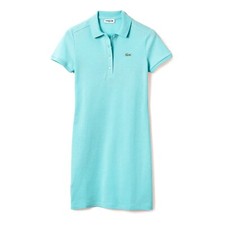 LACOSTE grünes Kleid, DAMEN POLOKLEID AUS STRETCH-BAUMWOLL-PIQUÉ, Neu