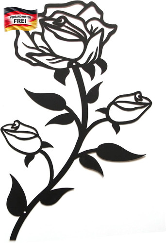 Metall wanddeko rosen blumen - metall,