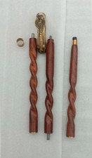 Kobra Gehstock Stock Gold Holz