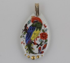 Schöner Meissener Porzellan Anhänger Paradiesvogel Gold 585 Meissen