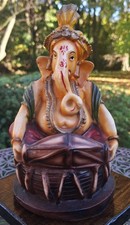Elefanten Gott Ganesha Harz Figur aus Indien - 19cm alt handbemalt - Sammler