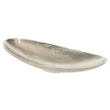Deko-Schale Schale Aluminium vernickelt oval silbergrau 34 x 15 cm