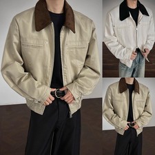 Men Loose Lapel Pilot Jacket