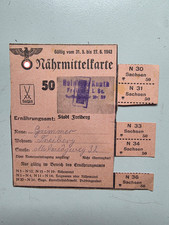 Nährmittel Karte  Freiberg Sachsen 1943 Lebensmittelkarte WK2