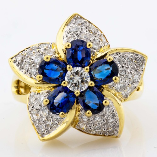 Blumen ring 750 18k - blumen-ring, gelbgold