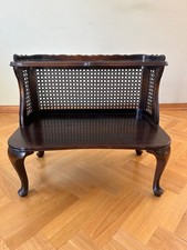 Antiker Zeitungstisch Wiener Geflecht Chippendale Stil