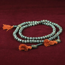Mala Buddhistische Gebetskette Schwarz Weiß Mantra 108 Horn Perlen 8mm Buddha 43