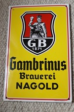 Altes Emailschild: Gambrinus