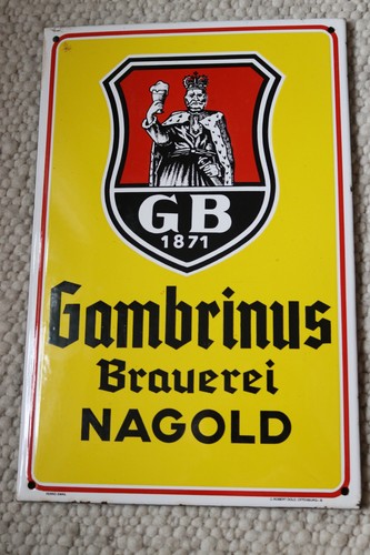 Altes emailschild gambrinus - emailschild:,