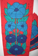 Tischläufer Platzset 1 + 4 Tischband  Traude Sänger Sängerform Vintage blau rot