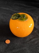 Glasobjekt Orange Mandarine Apfelsine Deko Briefbeschwerer Glaskunst Obst Frucht