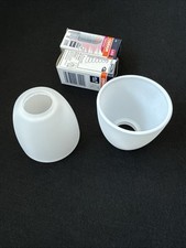 2x Lampenschirm G9 Lampenglas Leuchtenglas Ø60mm Hö 55mm weiß matt + 2x 1,8W LED