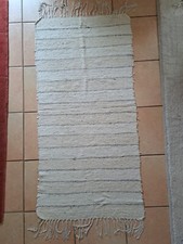 Flickenteppich Webteppich Flickerlteppich Beige Grau 140 x 70 cm