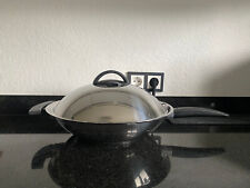 Fissler Magic Line Wok Topf Pfanne Edelstahl Stainless Schwarz mit Gargitter