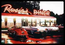 mrdeco Blechschild 30x40cm gewölbt Rosies Diner Neon Leucht Reklame Sprüche