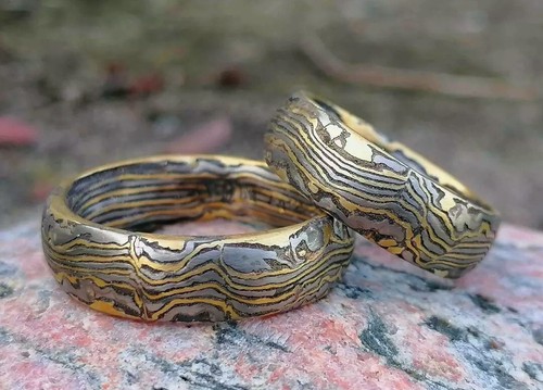 Trauringe mokume gane gold 900 - gane,