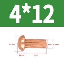 Halbrundnieten Kupfer Rändel