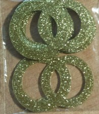 Dekokonfetti Ringe 10 St  gold glitzer Hochzeit  4 cm  Tischdeko Basteln NEU 