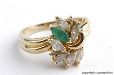 Smaragd Ring 333 er Gelbgold