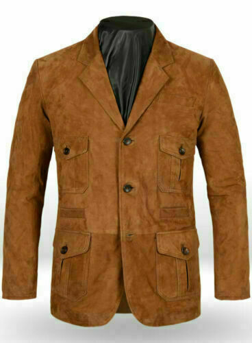 Brauner leder blazer herren - leder,