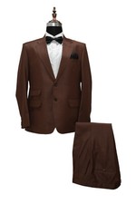 Man Brauner Anzug Designer Hochzeit Freizeit Dinner Anzug (Mantel + Hose)