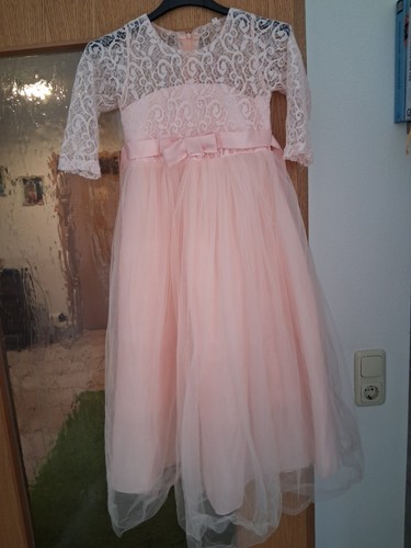 Mädchen kleid rosa weiß - mädchen,