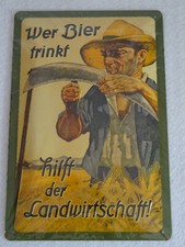 Bier Blechschild "Wer Bier
