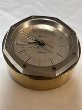 Swiza Tischuhr Reisewecker Messing massiv Retro