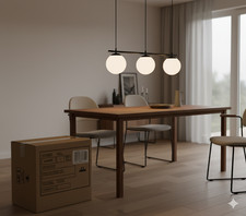 3-flammige Hängeleuchte Glas