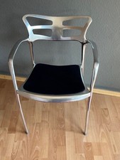 Exklusive 70 - 80 er Designer Alu Stuhl mit Armlehne Vintage by Jorge Pensi