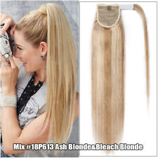 DICK Clip In Remy Echthaar Pferdeschwanz Ponytail Extensions Zopf Haarteil Blond