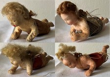 4x antiker Christbaumschmuck Schwebeengel Wachsengel Christmas Engel