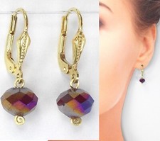 Ohrringe Kugel Granat-rot Wählbar: Massiv 925 Silber, Gold-Double Walzgold (15