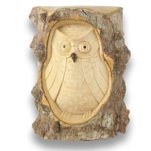 Holz eule handgeschnitzt - eule,