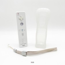 Nintendo Wii Original Remote | mit Silikonhülle + Schlaufe | Motion Plus | Weiß