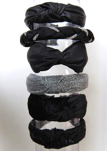 Haarreifen schwarz satin samt - haarreifen,