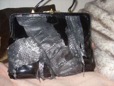 Handtasche, CK, schwarz, echt Lack Leder, Schlange vintage, IRV Plombe