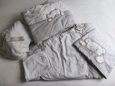 XXL Set BeBe's Collection Bär Nestchen Bettwäsche Wickellauflage Himmel Vorhang