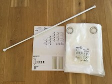 Türvorhang Raumteiler Klemmstange inkl. IKEA Vorhang und Haken weiß