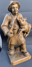 Geschnitzte Holzfigur „Hans im Glück“ aus Oberammergau