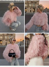 Fluffige Straußenfedern Jacke
