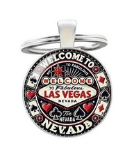 Schlüsselanhänger, Taschenschmuck Cabochon Stil Casino Token Poker Las Vegas.