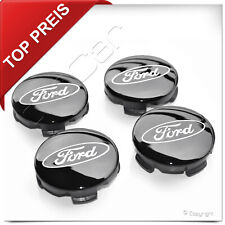 ?? 4 x original Ford Felgen- Nabendeckel Schwarz-Glanz 54mm für Ford Alufelgen
