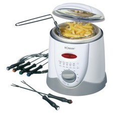 BOMANN 2in1-Set Fondue-Fritteuse Elektro-Friteuse Fondueset 1 L Fritöse Frittöse