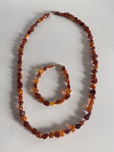 Natur bernstein set halskette - natur,