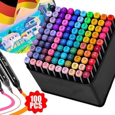 Graffiti Stifte Pinsel Twin Marker 100 Fraben Permanent Alkohol Marker Set DHL
