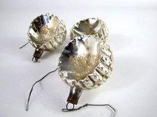 Alter Christbaumschmuck 3 Refelxkugeln mit Glasfäden "Blüte"