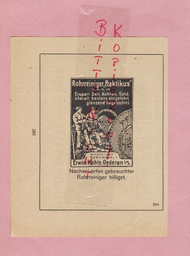 Oederan werbung 1920 - werbung, erwin