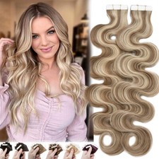 Gewellt 40Stück Tape In Remy