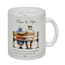 Oma und Opa auf Bank Glas